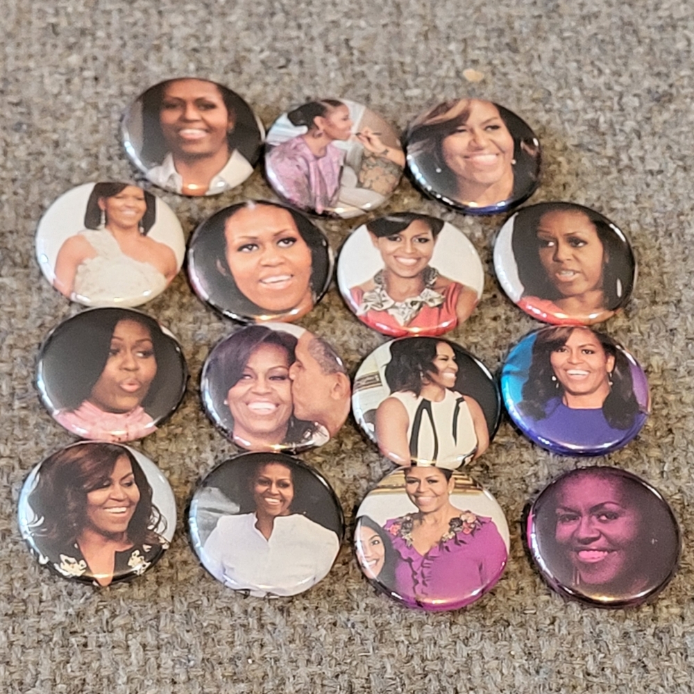 MICHELLE OBAMA pinback button bundle 15 pins 1 inch